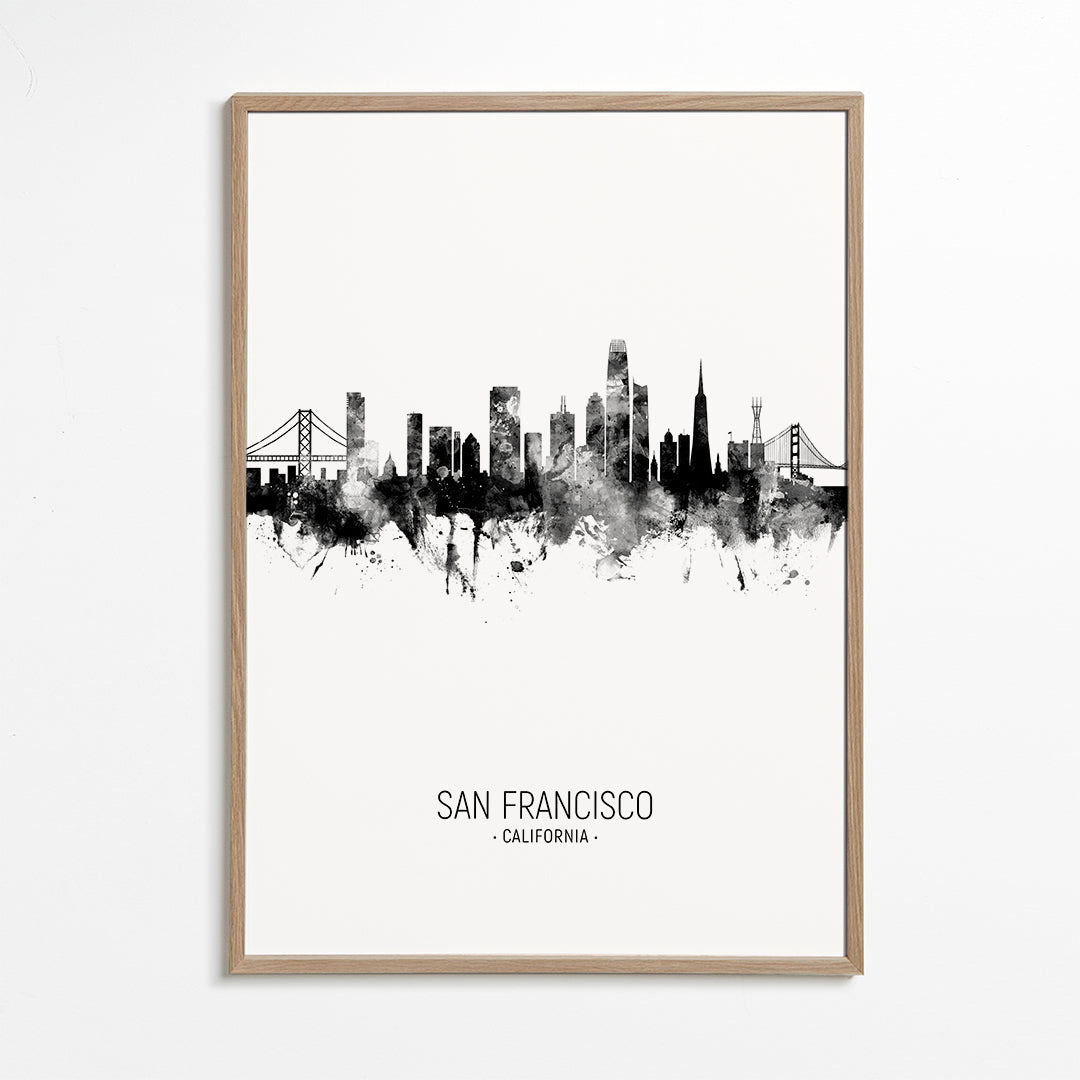 San Francisco skyline noir et blanc