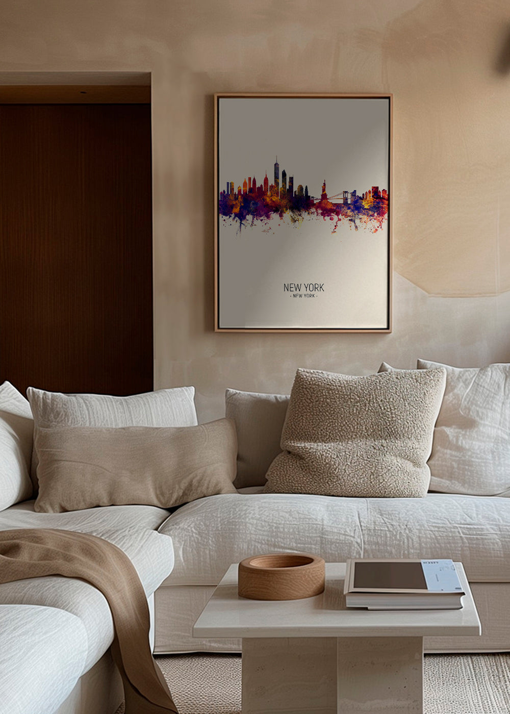 New York skyline beige