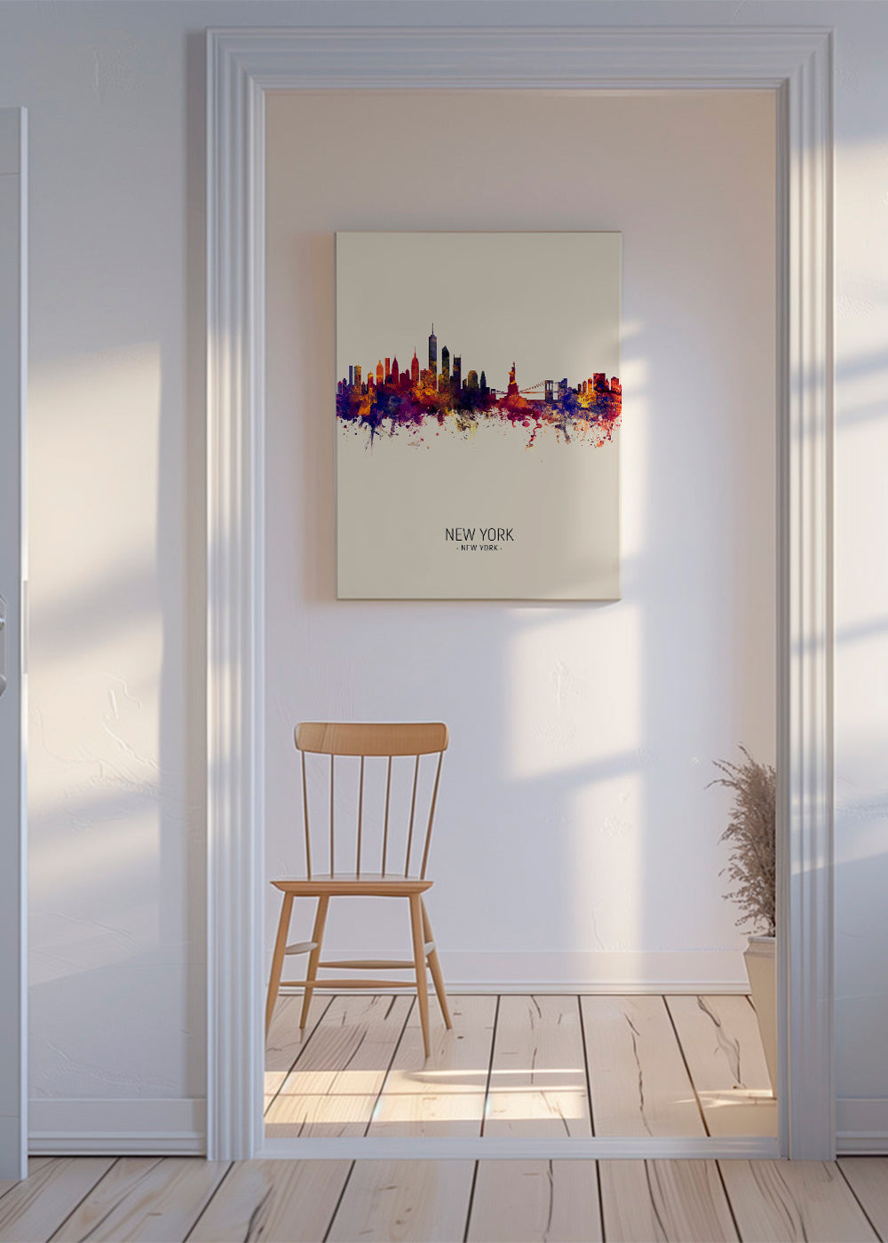 New York skyline beige