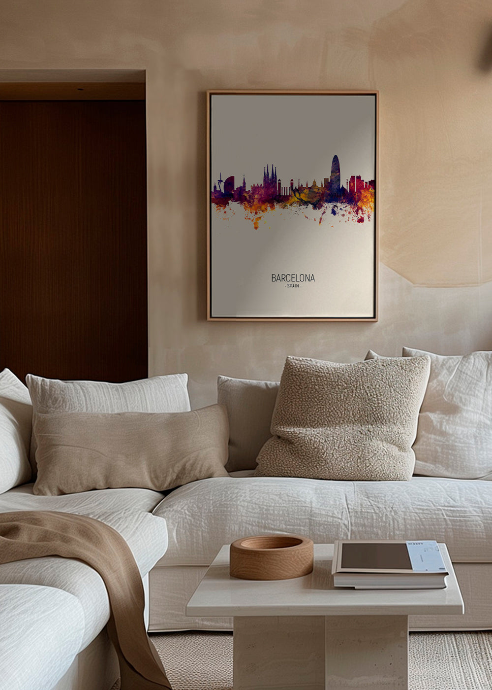 Barcelona skyline beige
