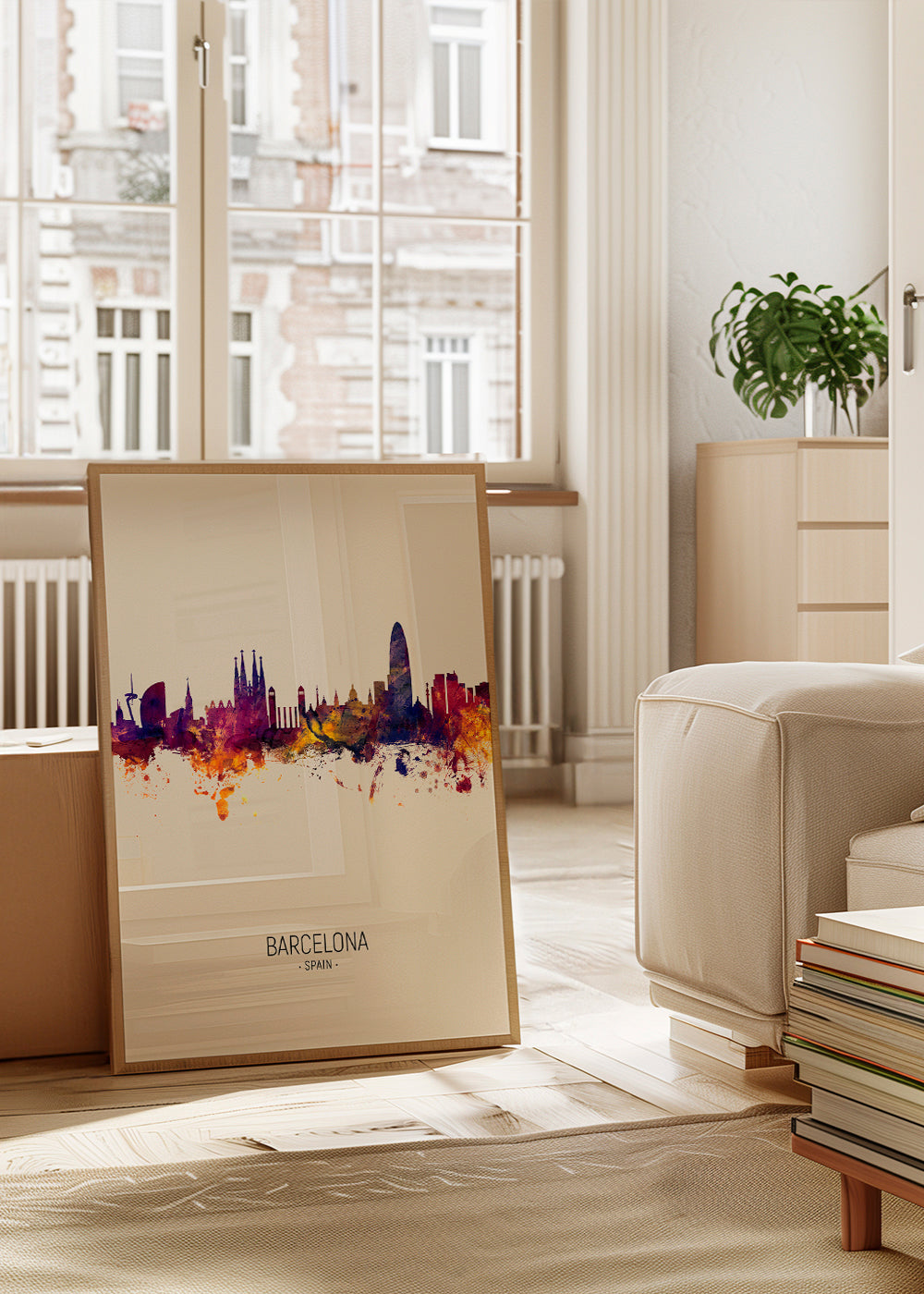 Barcelona skyline beige