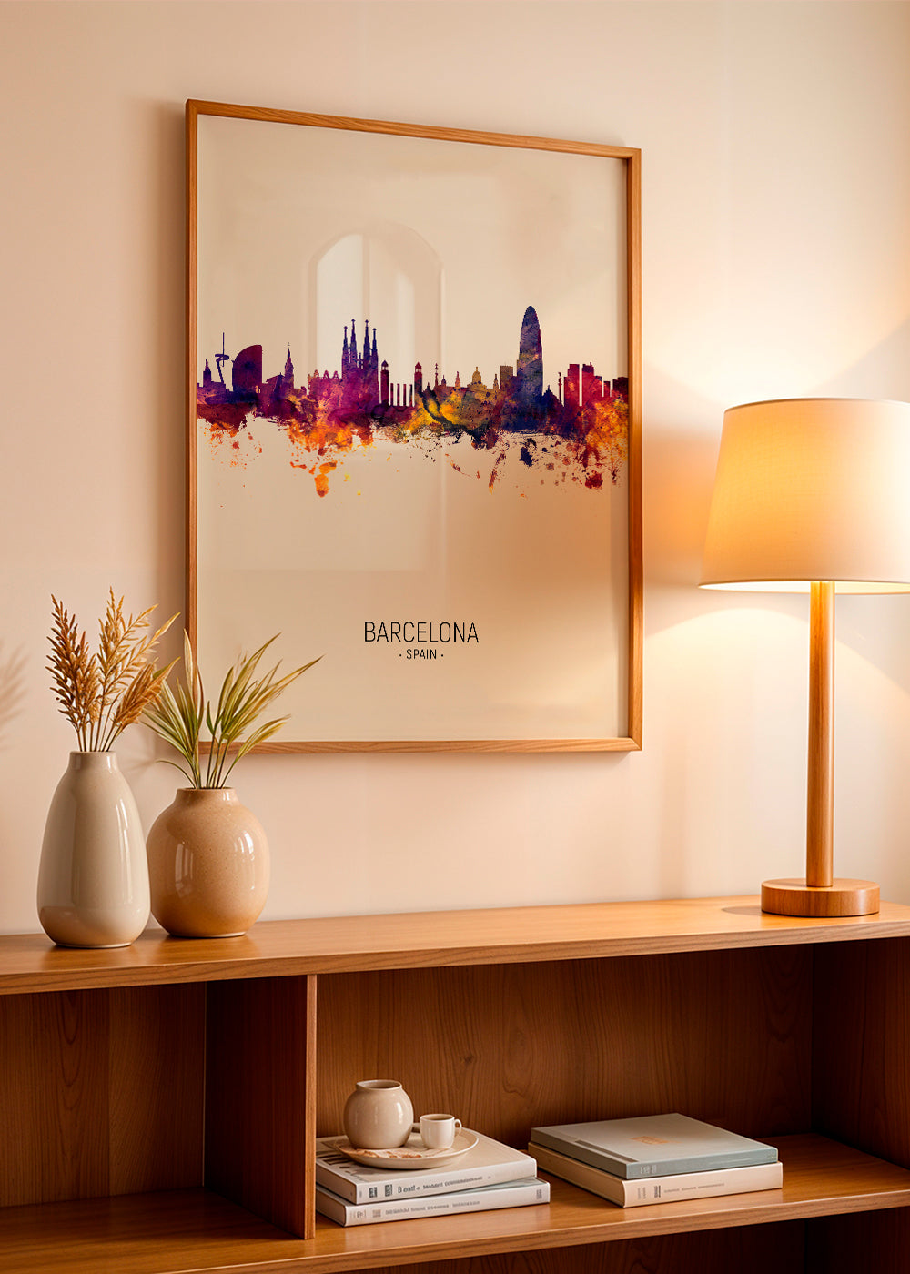 Barcelona skyline beige