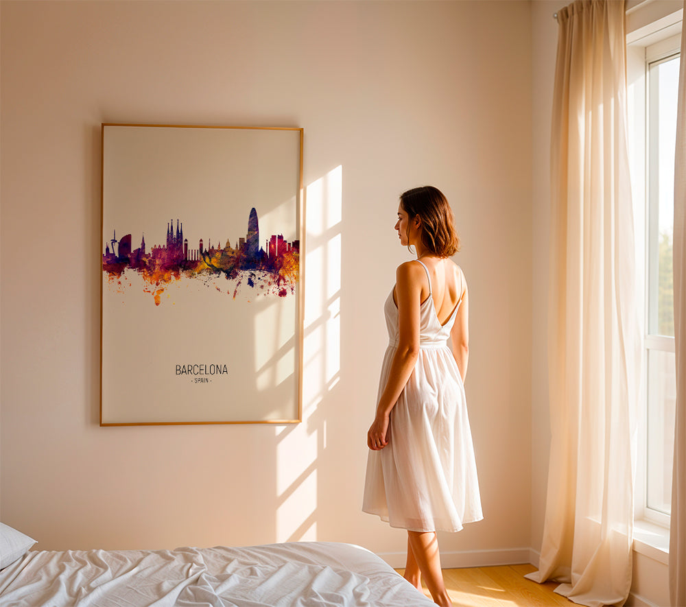 Barcelona skyline beige