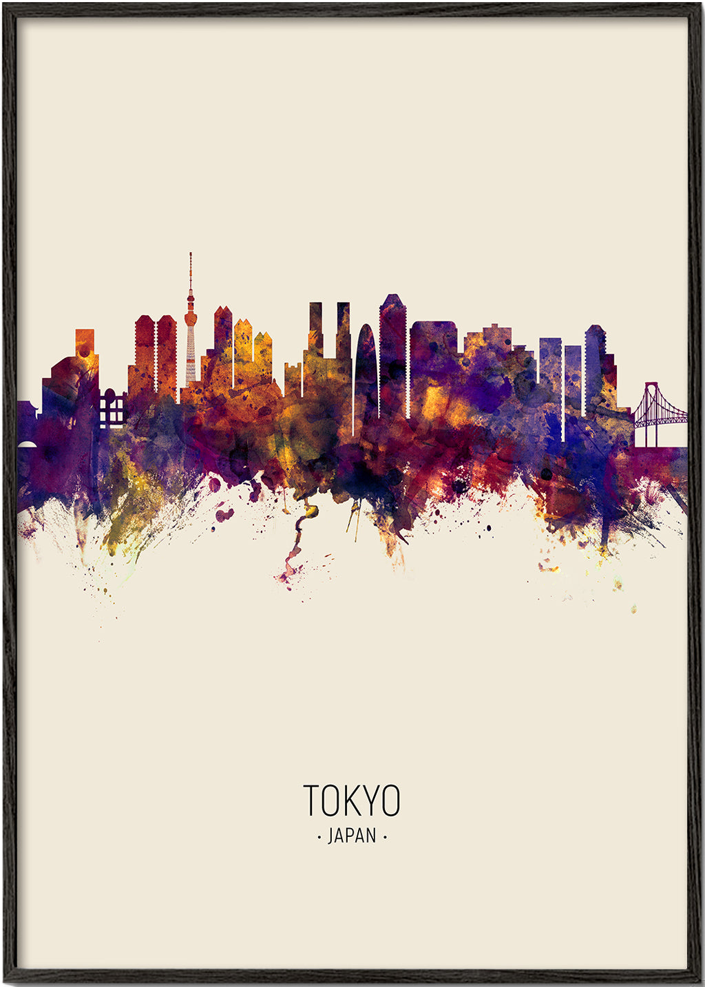 Tokyo skyline beige