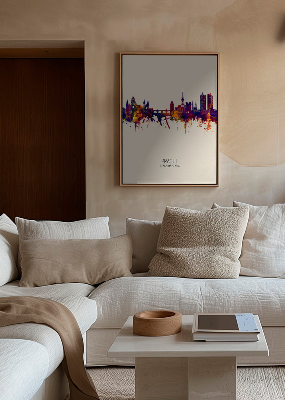 Prague skyline beige