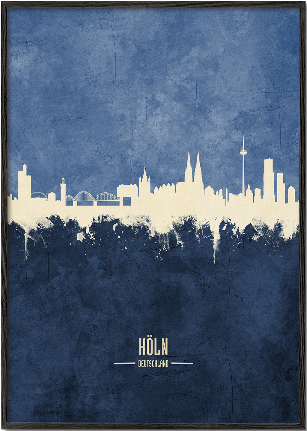Cologne skyline bleu