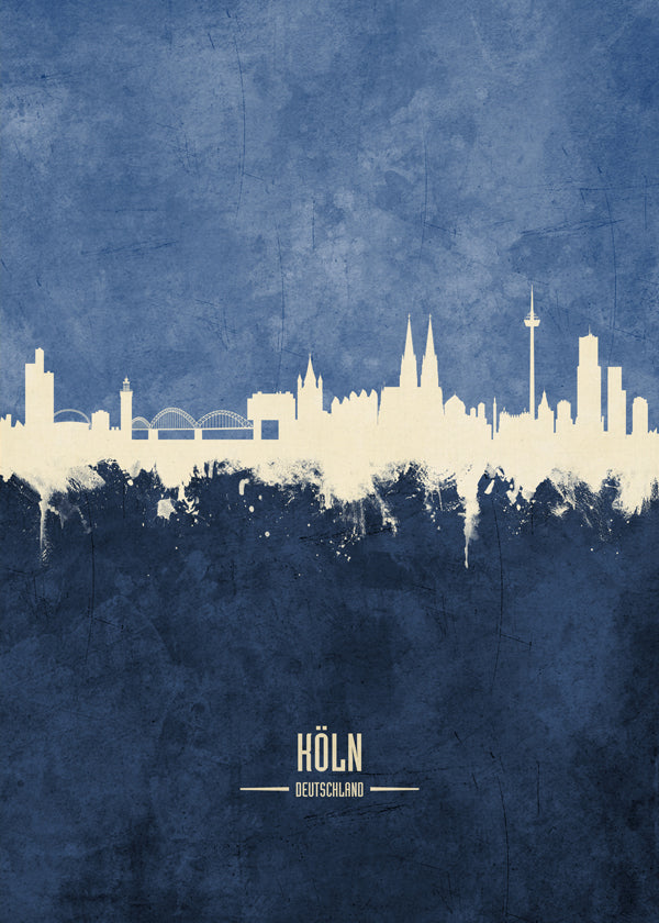 Cologne skyline bleu