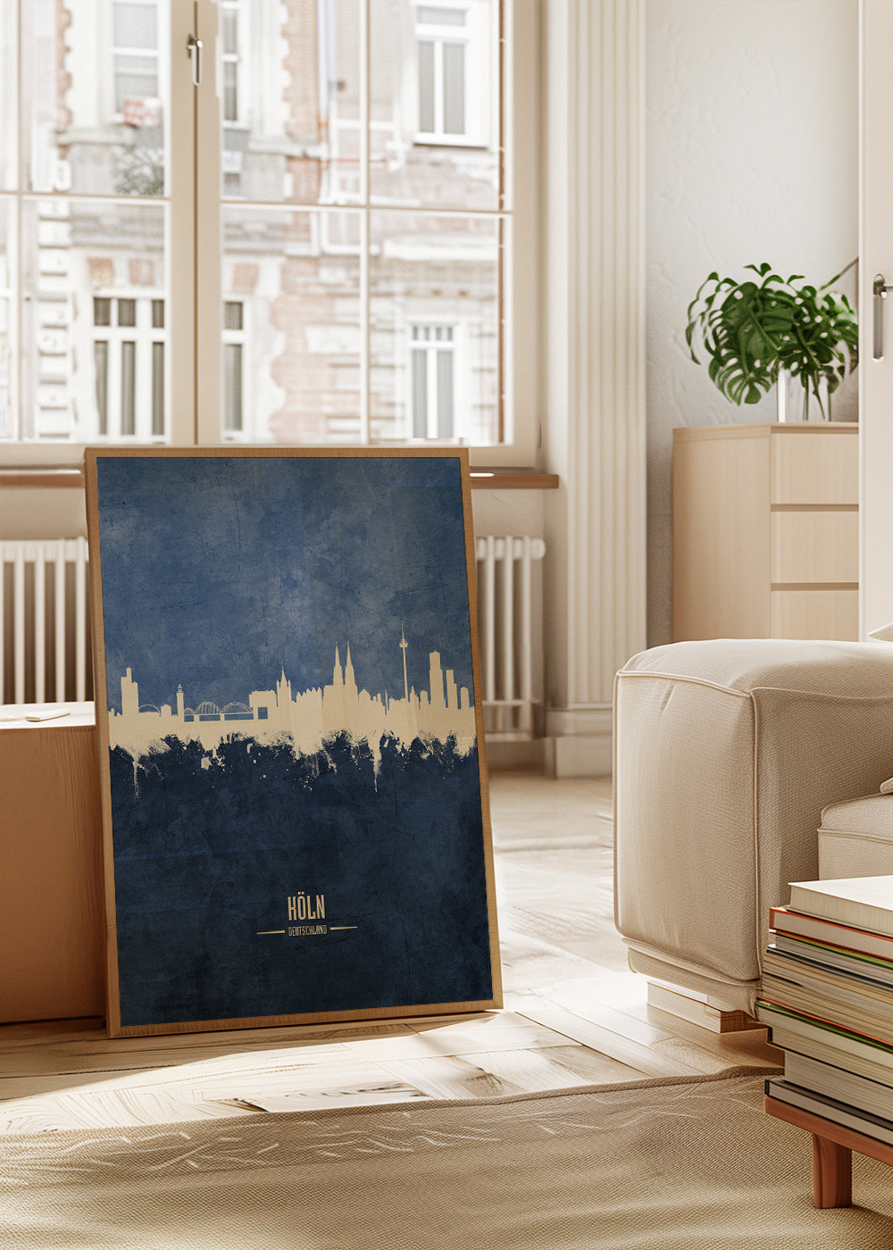 Cologne skyline bleu