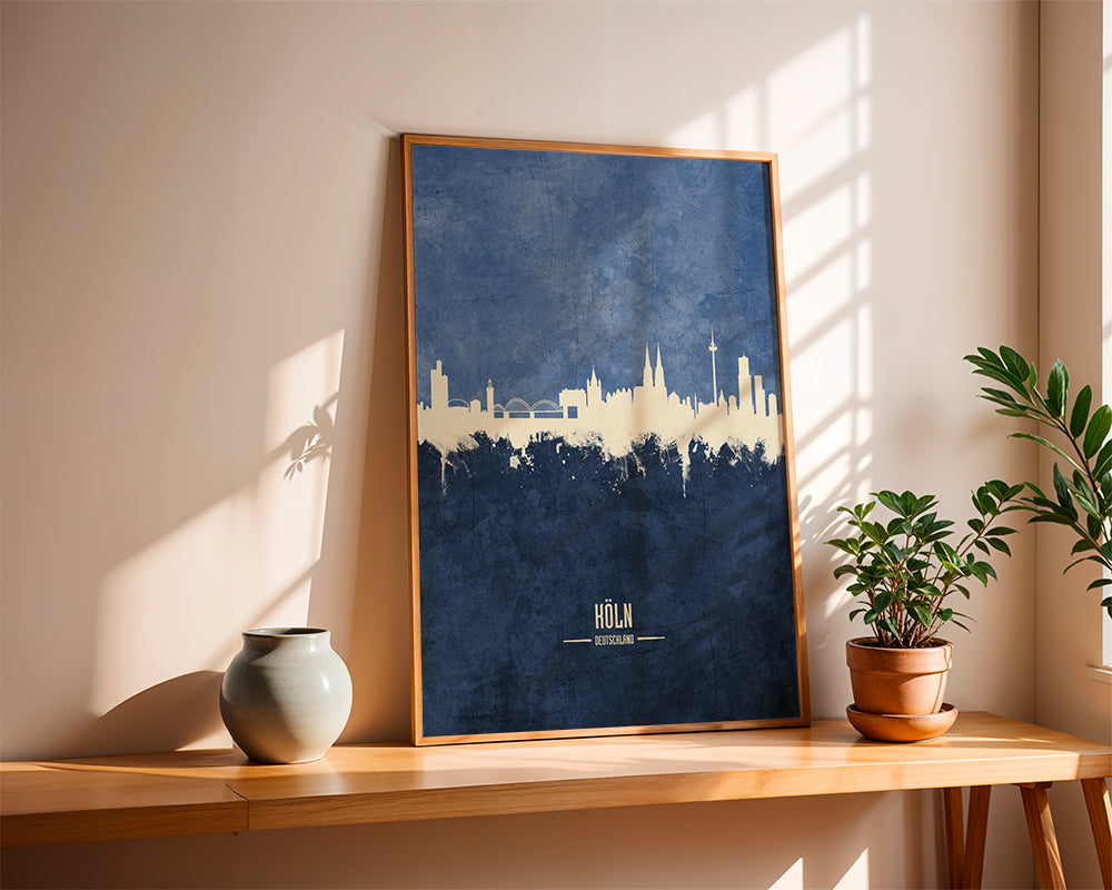 Cologne skyline bleu