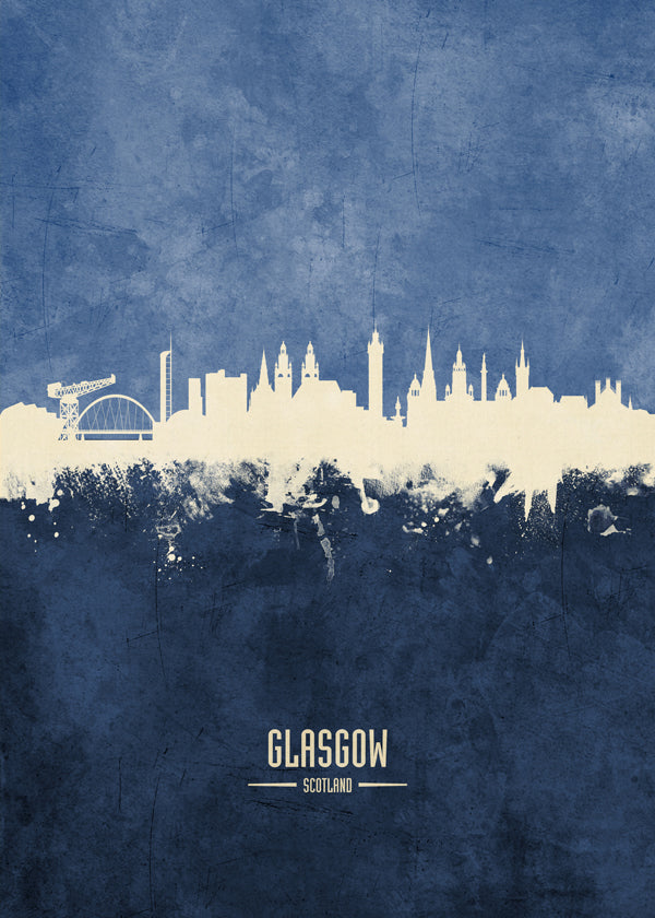 Glasgow skyline bleu