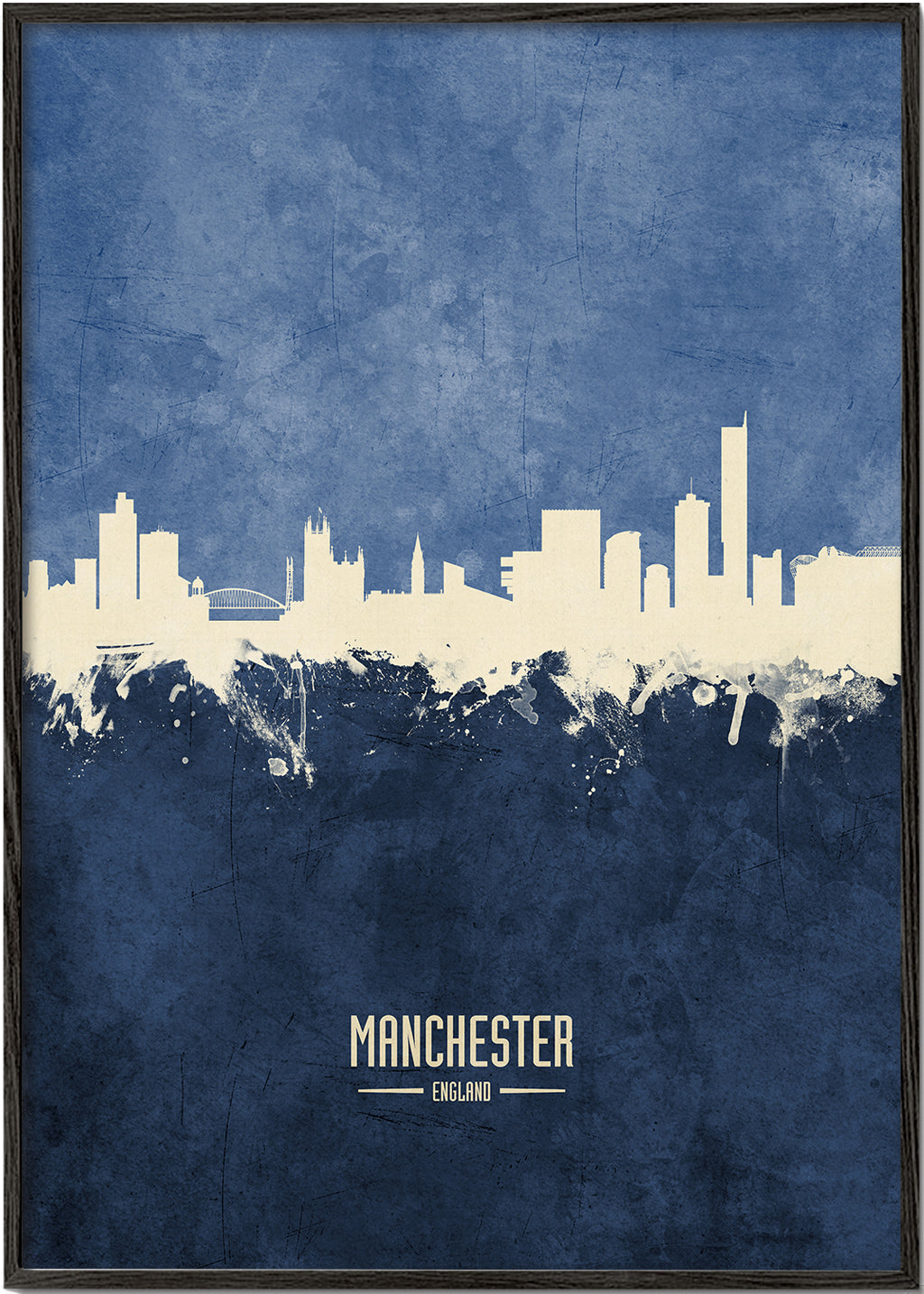 Manchester skyline bleu