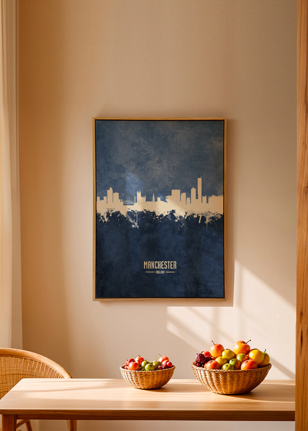 Manchester skyline bleu