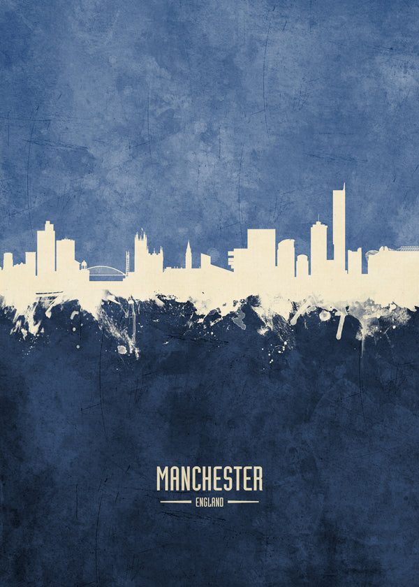 Manchester skyline bleu