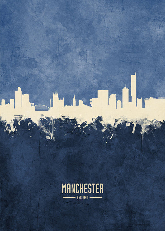 Manchester skyline bleu