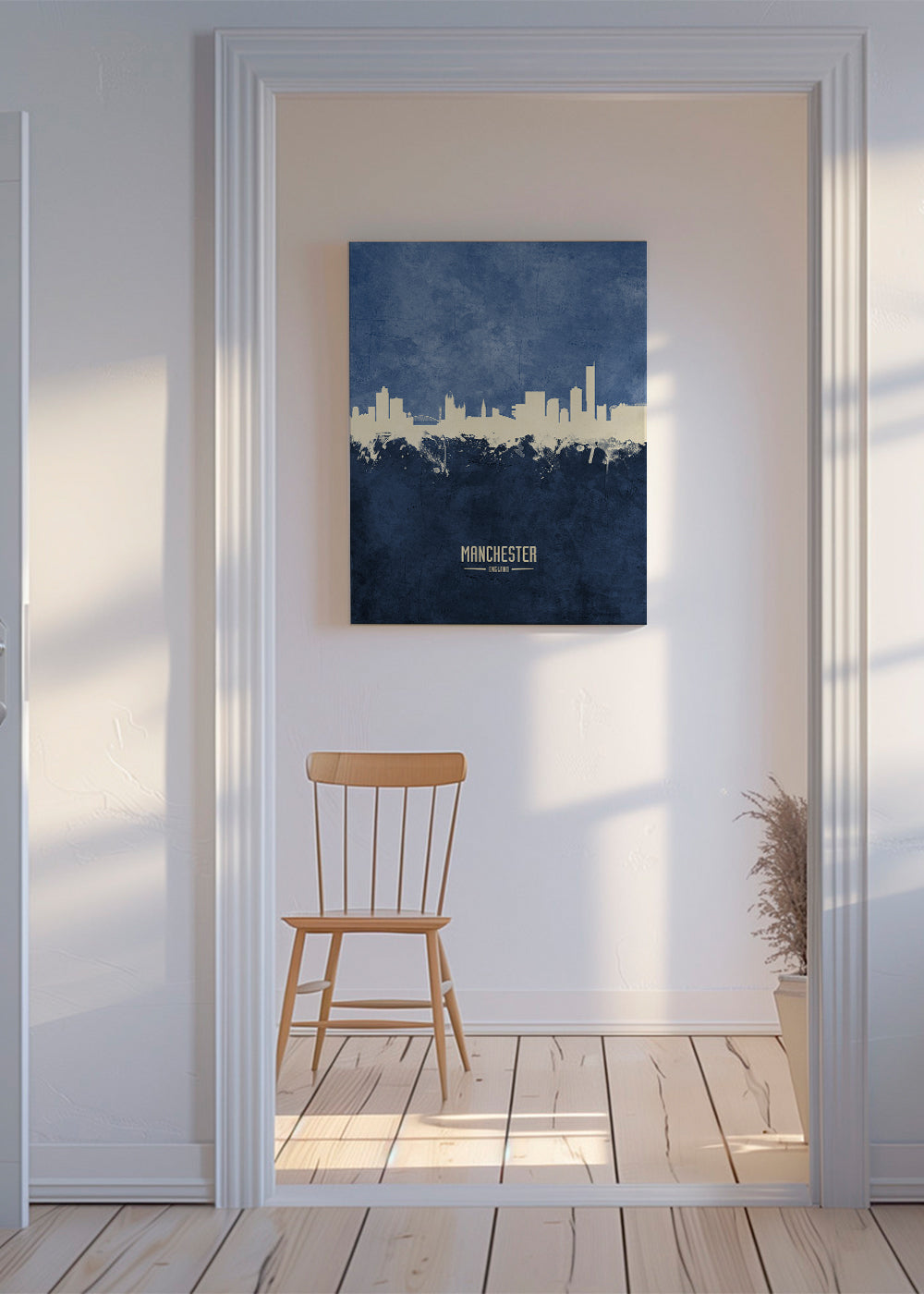 Manchester skyline bleu