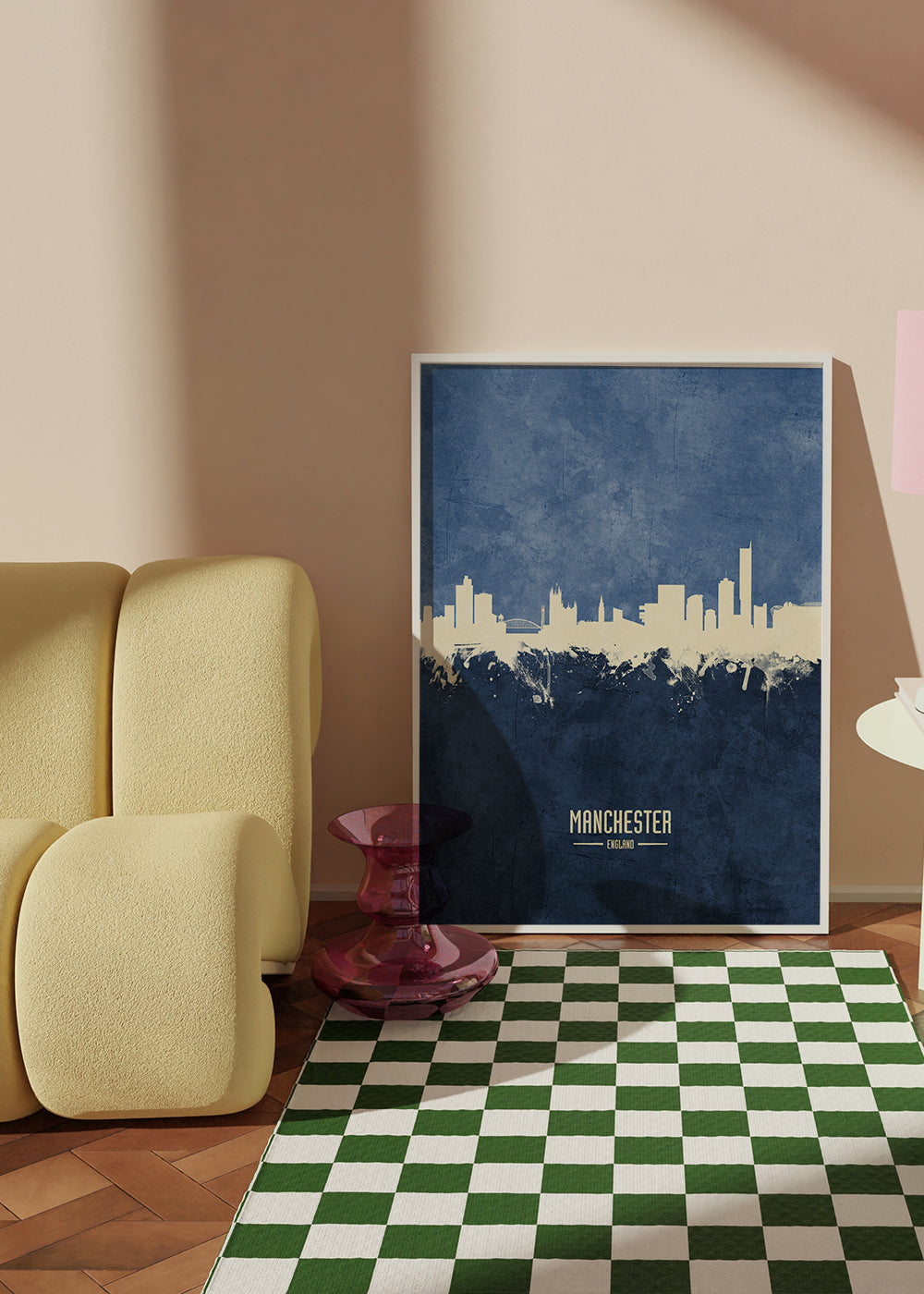 Manchester skyline bleu