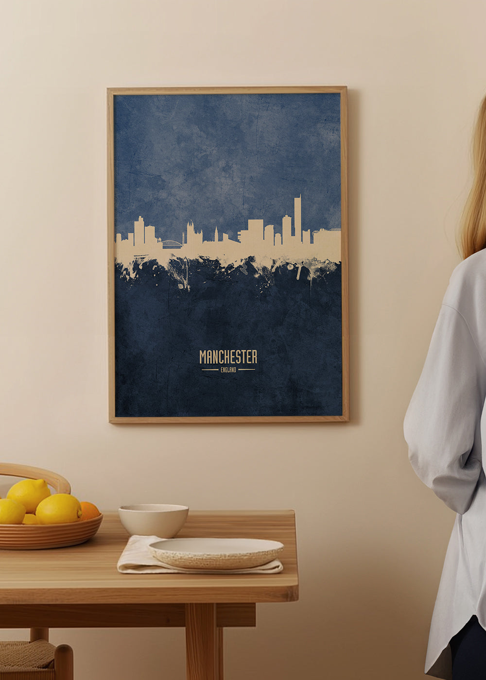 Manchester skyline bleu