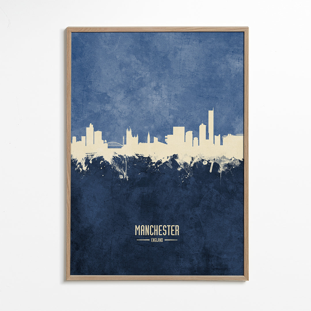Manchester skyline bleu