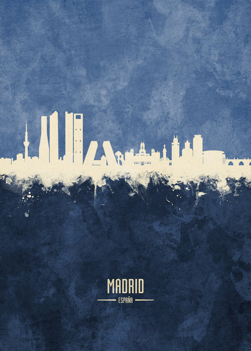 Madrid skyline bleu