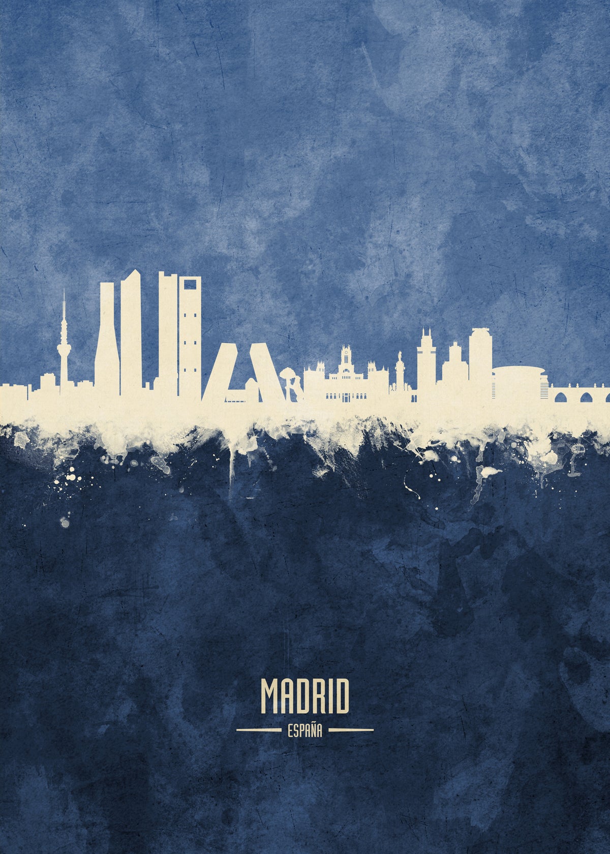 Madrid Skyline Azul - Unframed art print