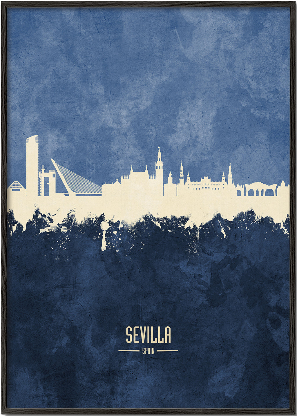 Sevilla skyline bleu