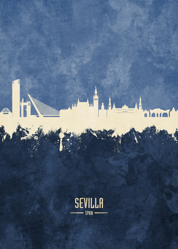 Sevilla skyline bleu