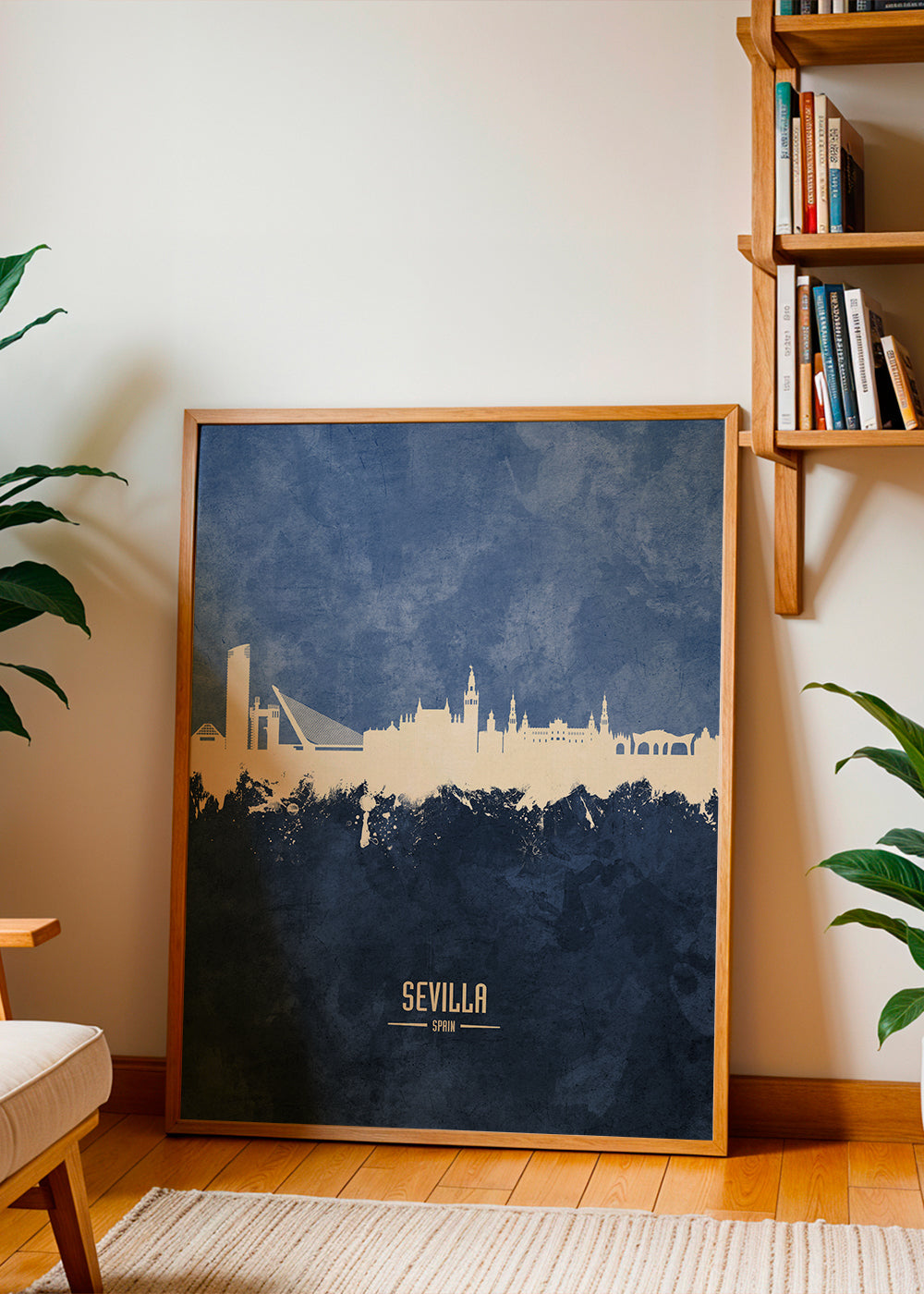 Sevilla skyline bleu