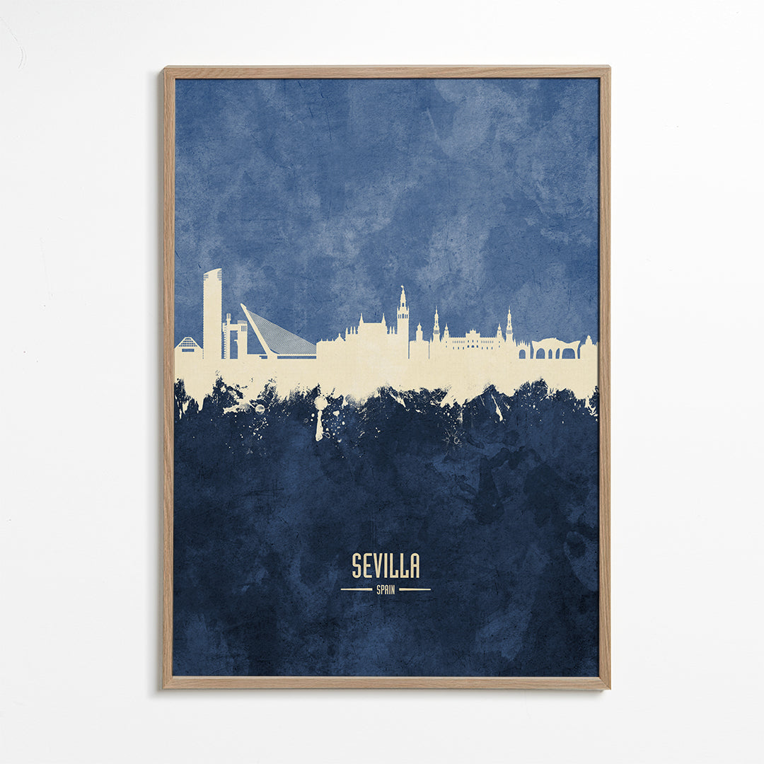 Sevilla skyline bleu