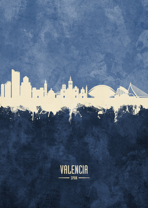 Valencia skyline bleu