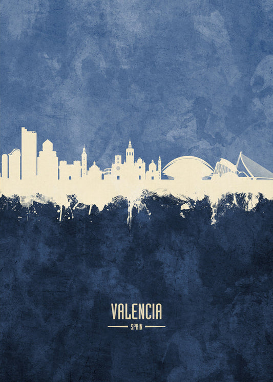 Valencia skyline bleu