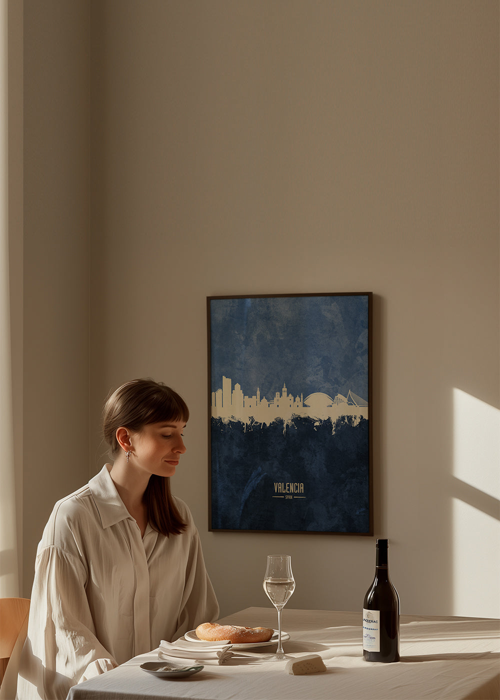 Valencia skyline bleu