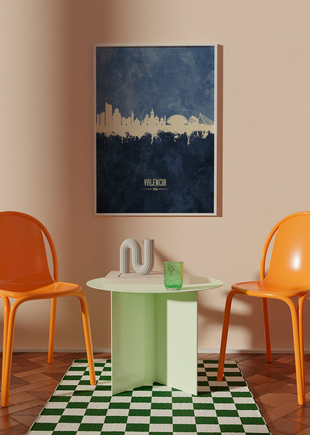 Valencia skyline bleu