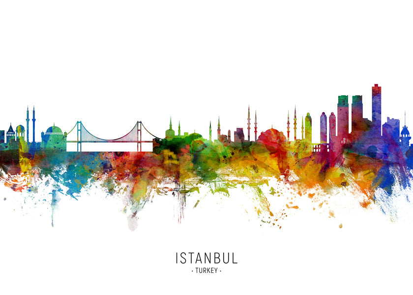Istanbul Skyline multicolore