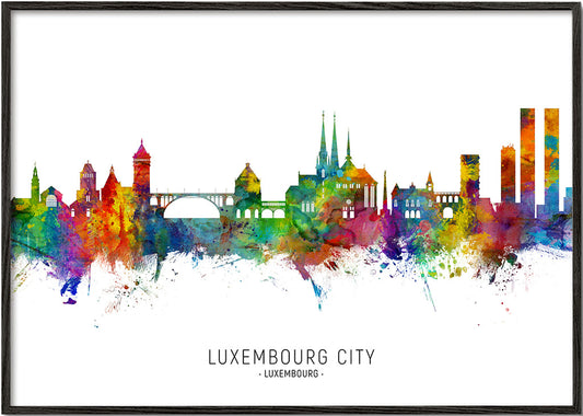 Luxembourg City Skyline multicolore