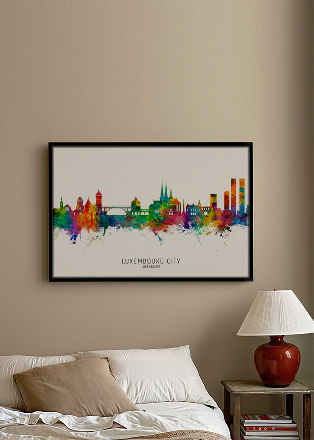 Luxembourg City Skyline multicolore