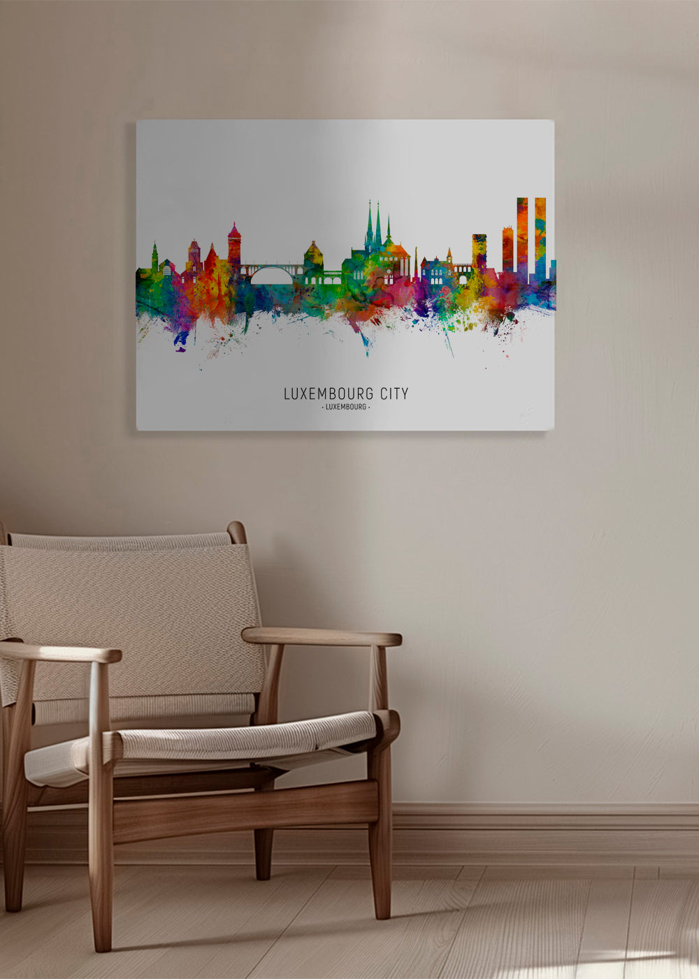 Luxembourg City Skyline multicolore