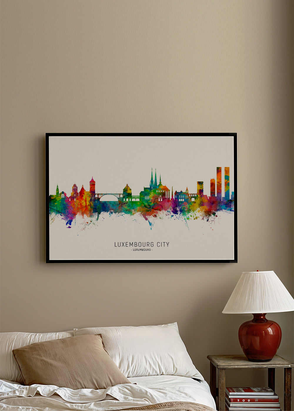 Luxembourg City Skyline multicolore