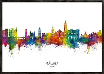 Málaga Skyline multicolore