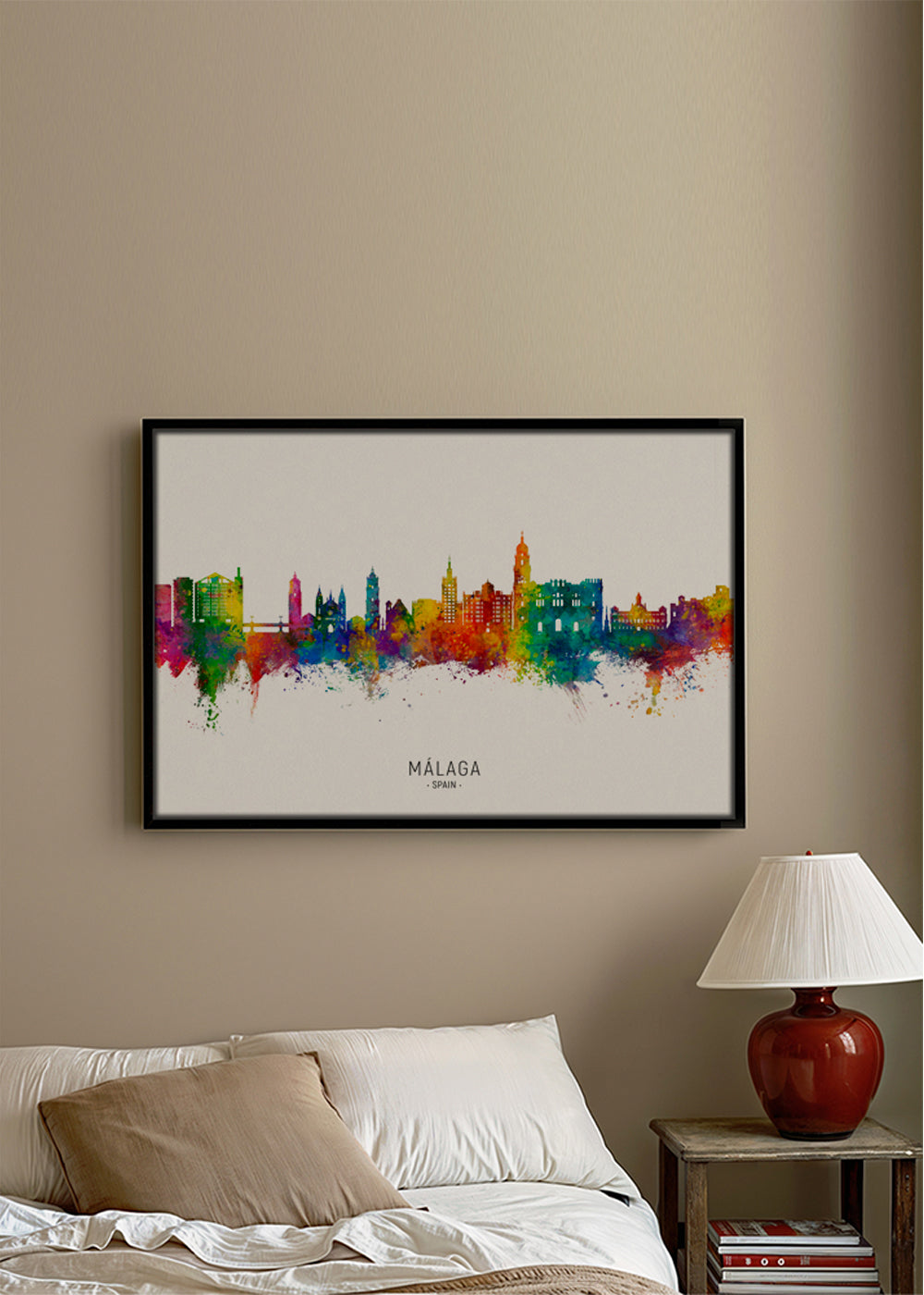 Málaga Skyline multicolore