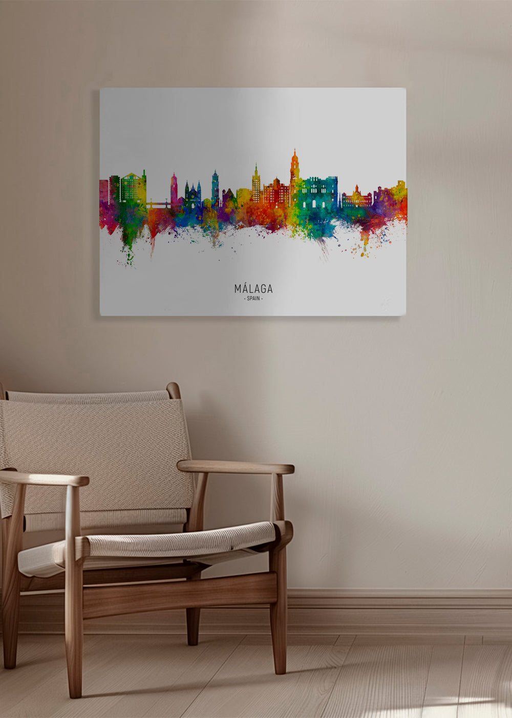Málaga Skyline multicolore