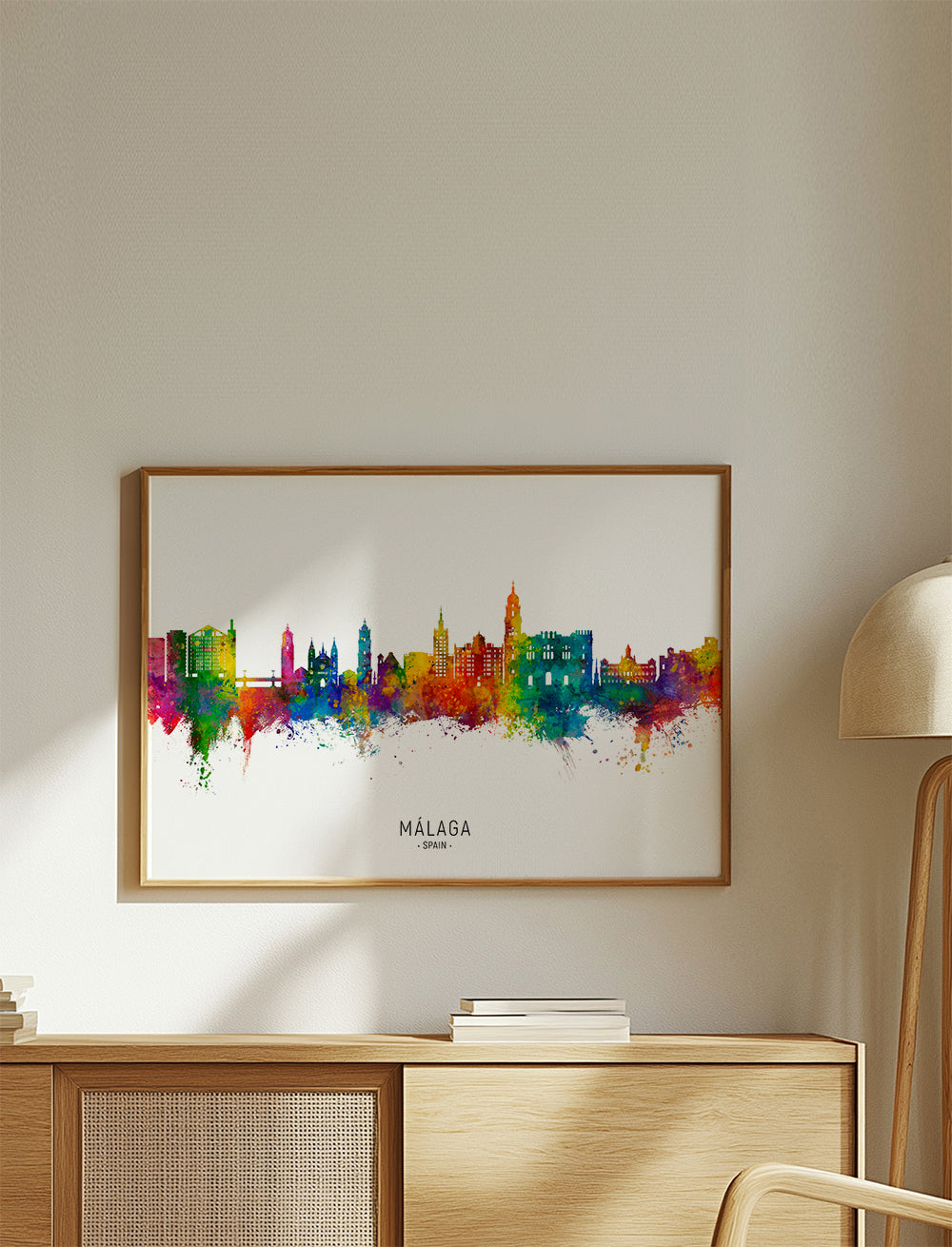 Málaga Skyline multicolore