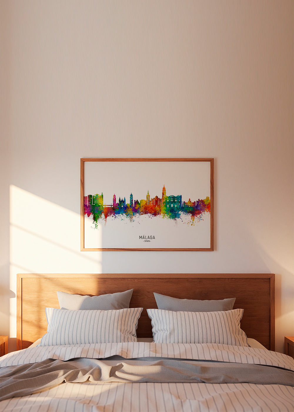 Málaga Skyline multicolore