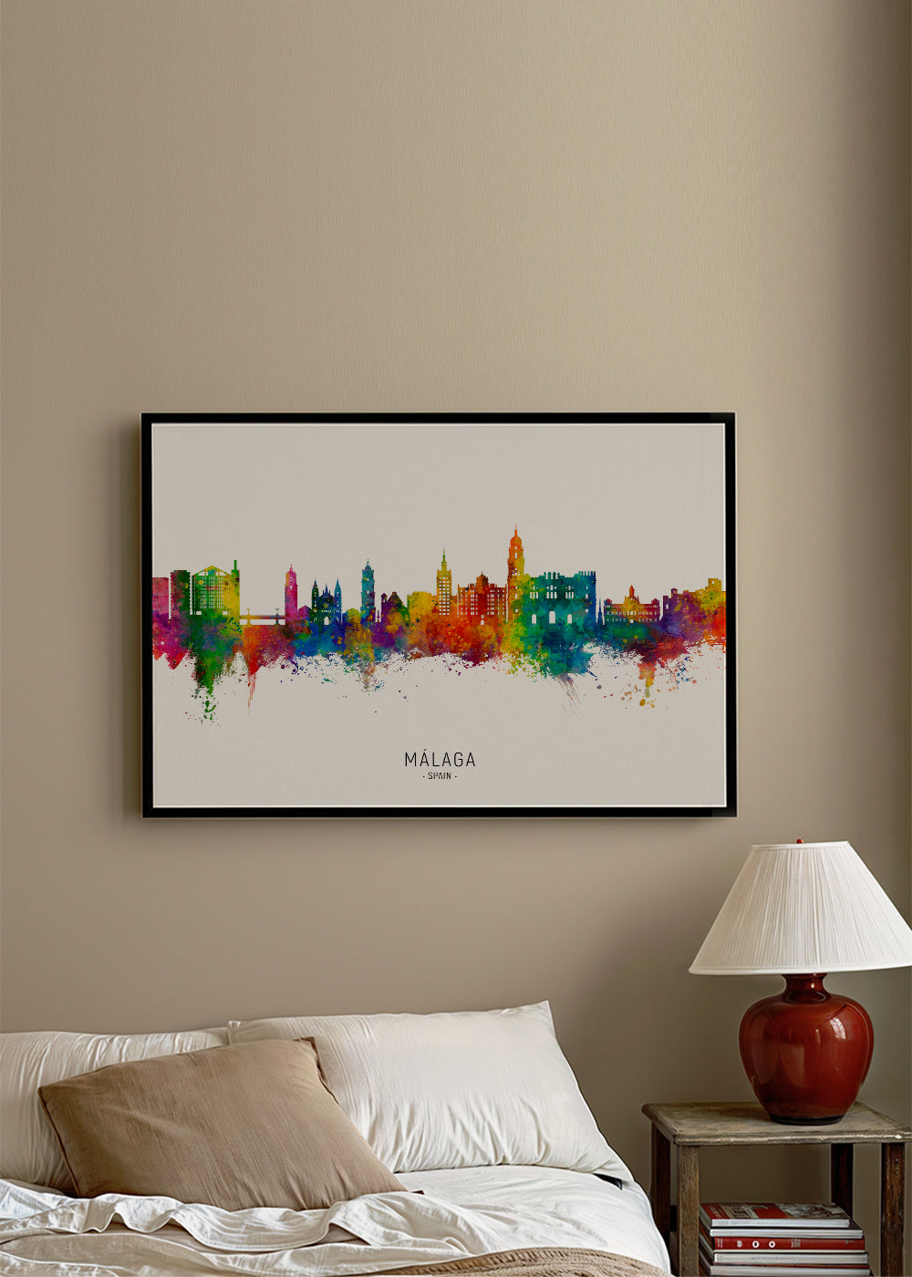 Málaga Skyline multicolore
