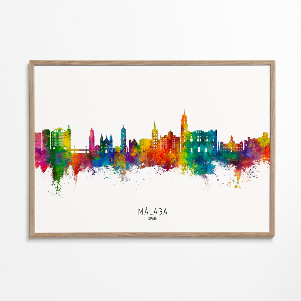 Málaga Skyline multicolore