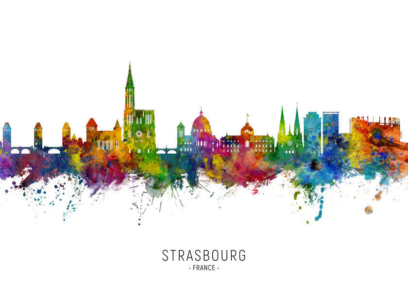 Strasbourg Skyline multicolore