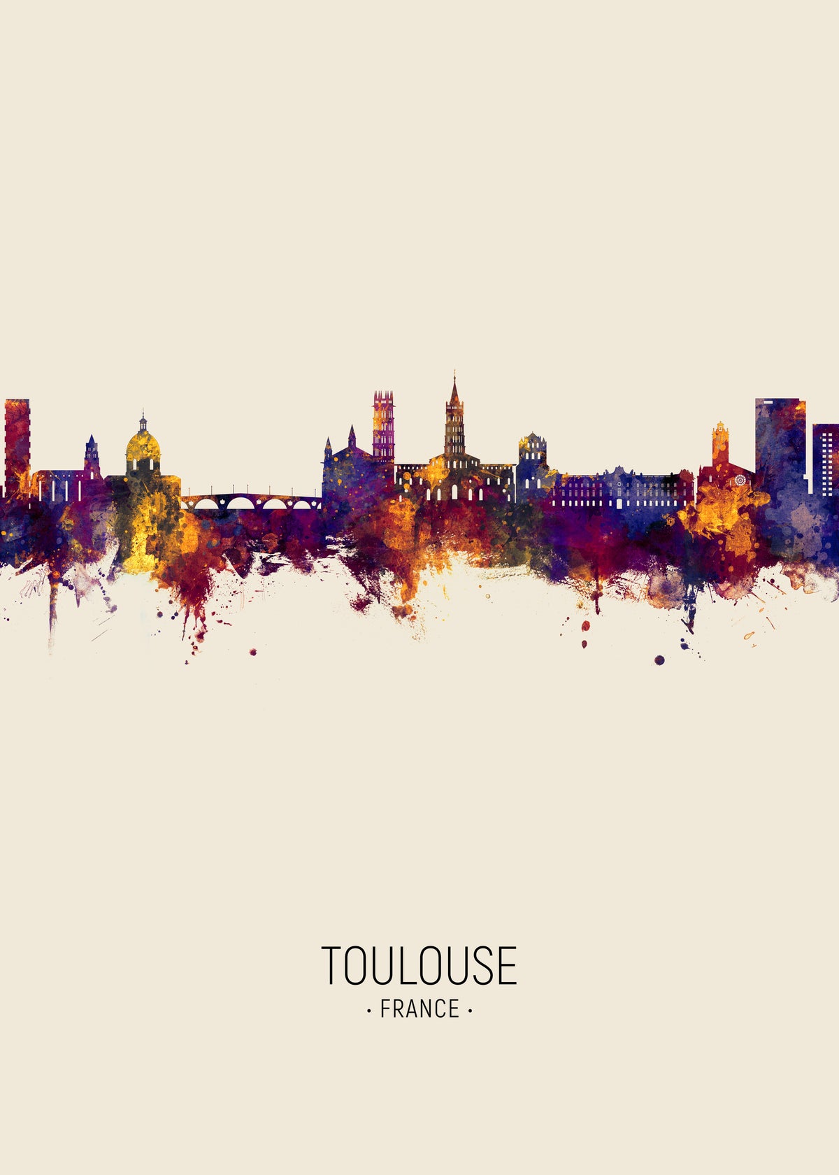 Toulouse Skyline beige - Unframed art print