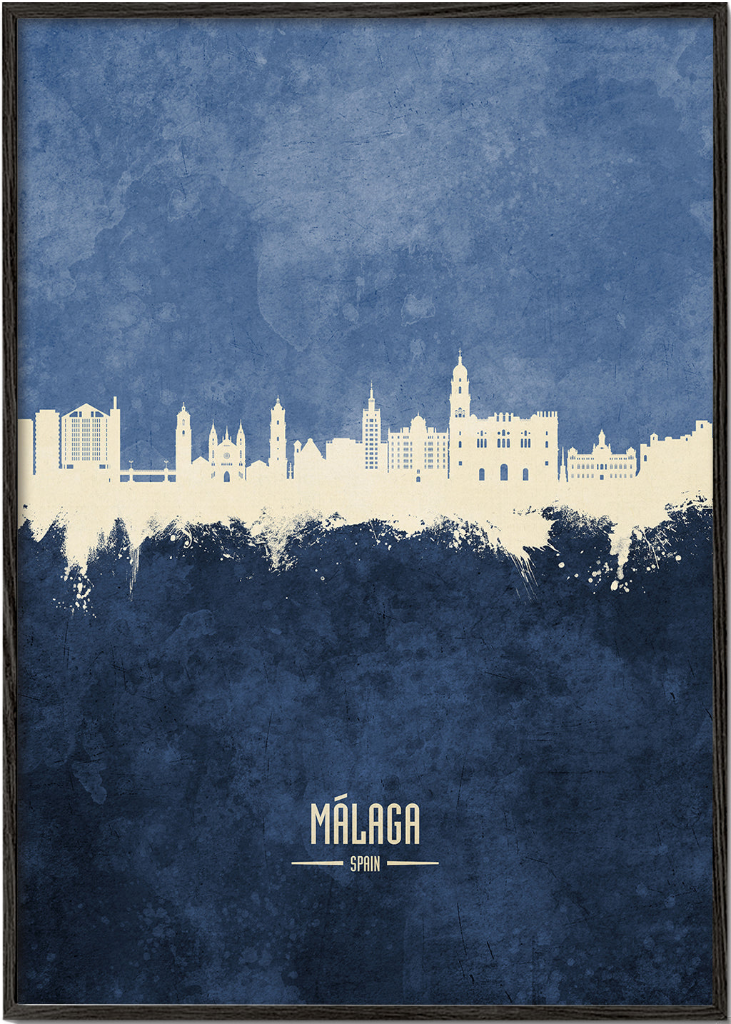 Málaga Skyline bleu