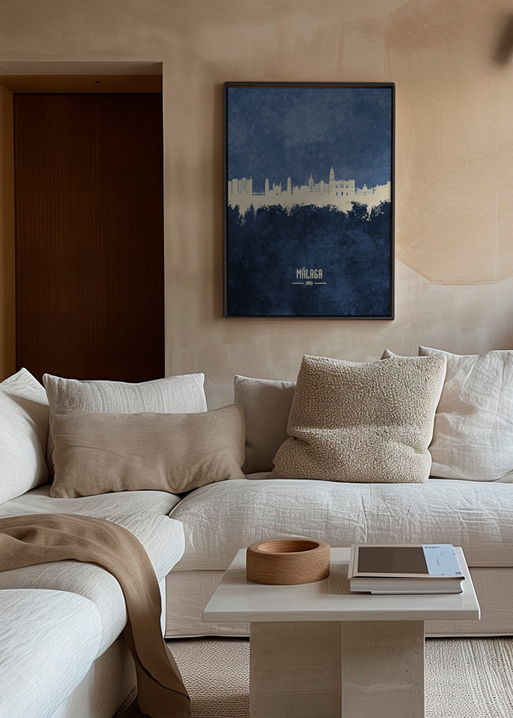 Málaga Skyline bleu