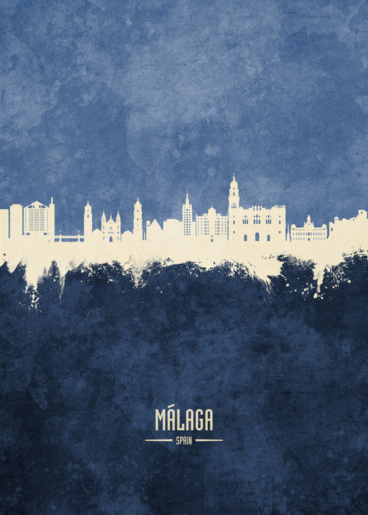 Málaga Skyline bleu