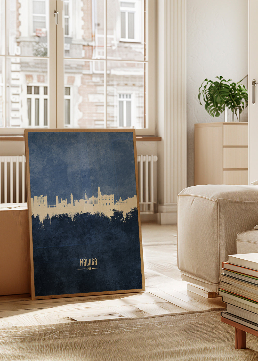 Málaga Skyline bleu